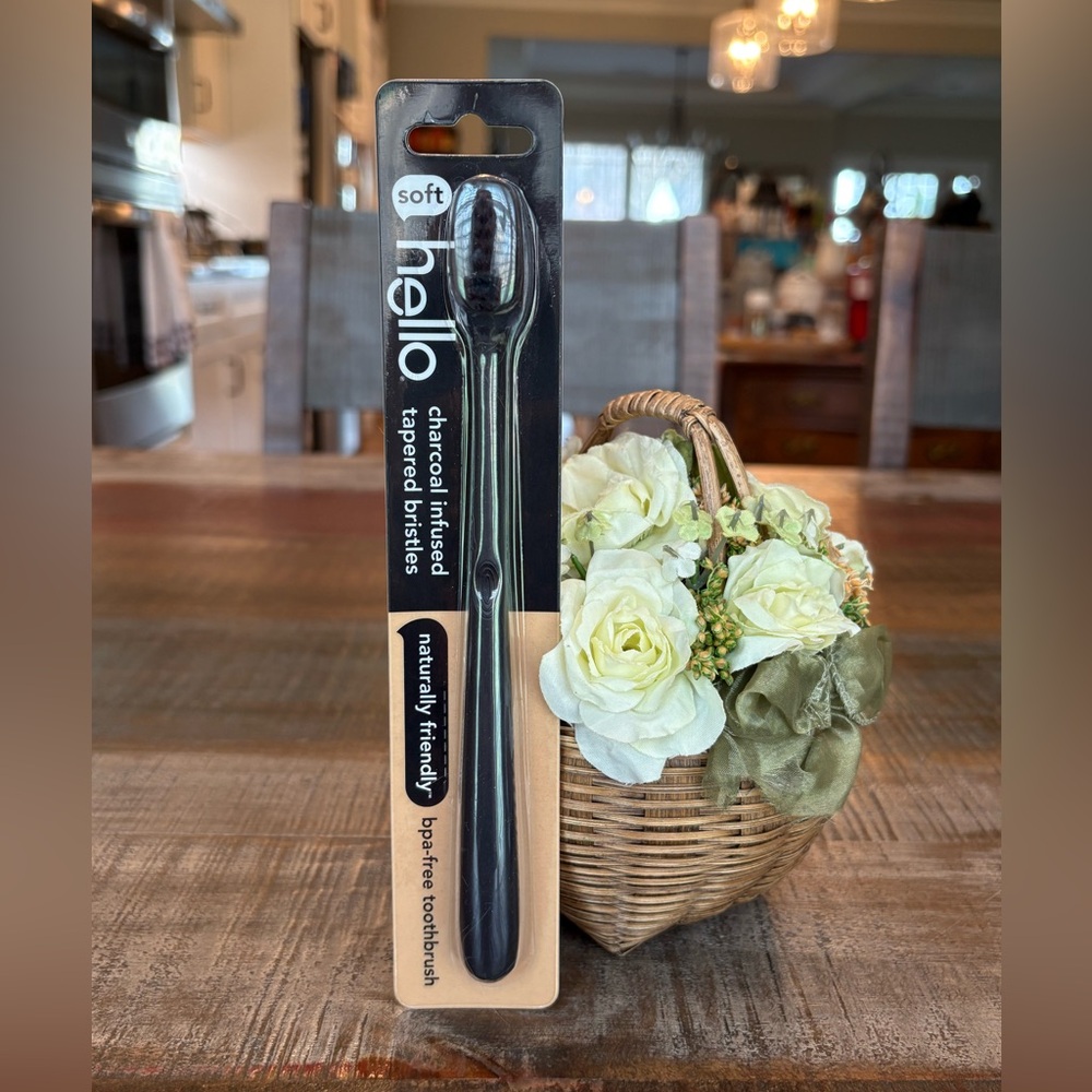 New HELLO Charcoal Infused TOOTHBRUSH in SOFT!